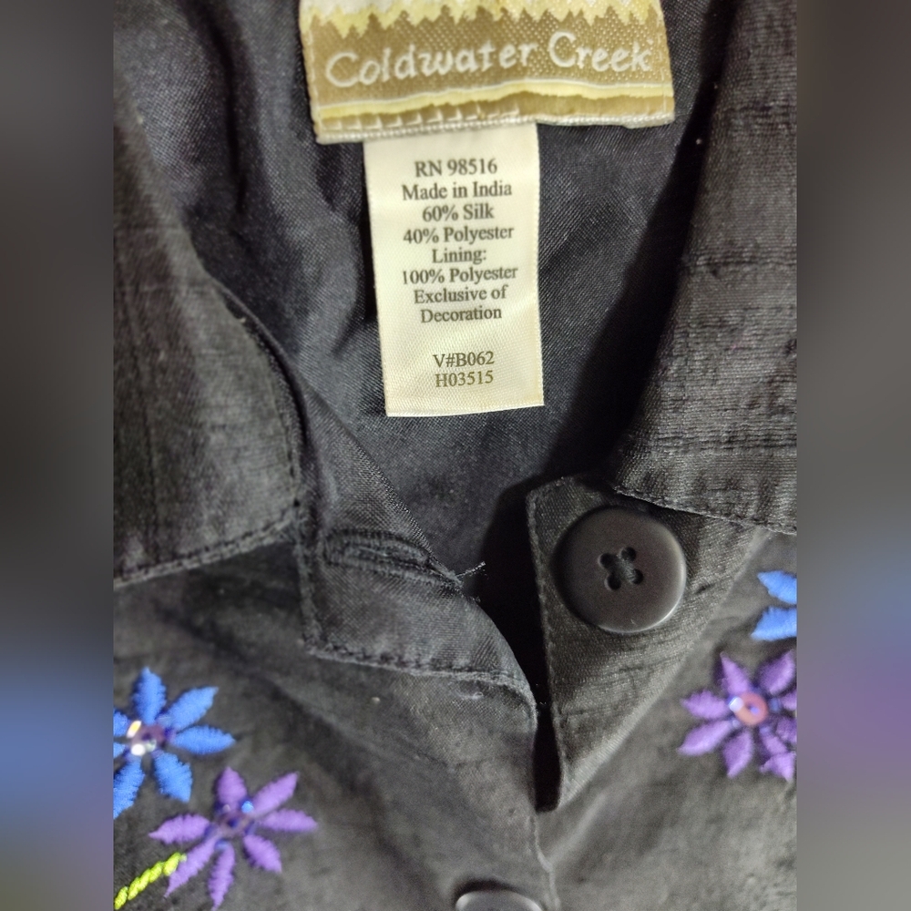 Coldwater Creek Black Purple Jacket - Picture 3 of 3